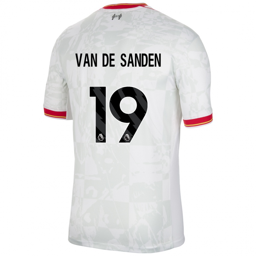 Hombre Camiseta Shanice Van De Sanden #19 Blanco Rojo Negro Equipación Tercera 2024/25 La Camisa