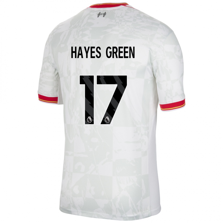 Hombre Camiseta Charlie Hayes-Green #17 Blanco Rojo Negro Equipación Tercera 2024/25 La Camisa