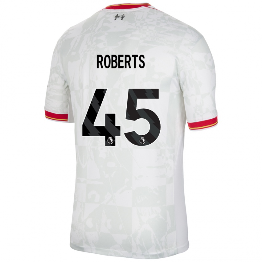 Hombre Camiseta Iwan Roberts #45 Blanco Rojo Negro Equipación Tercera 2024/25 La Camisa