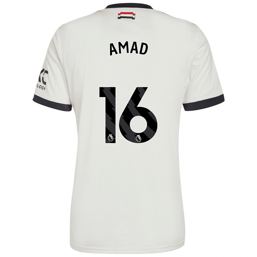 Hombre Camiseta Amad Diallo #16 Blanquecino Equipación Tercera 2024/25 La Camisa