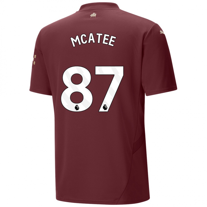 Hombre Camiseta James Mcatee #87 Granate Equipación Tercera 2024/25 La Camisa