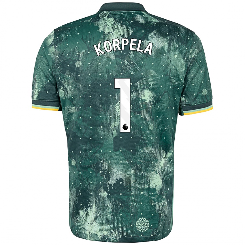 Hombre Camiseta Tinja-Riikka Korpela #1 Verde Menta Equipación Tercera 2024/25 La Camisa