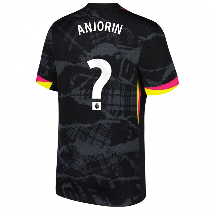 Hombre Camiseta Tino Anjorin #0 Negro Rosa Equipación Tercera 2024/25 La Camisa