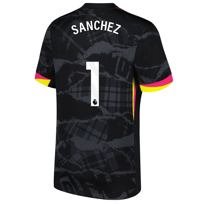 Hombre Camiseta Robert Sánchez #1 Negro Rosa Equipación Tercera 2024/25 La Camisa