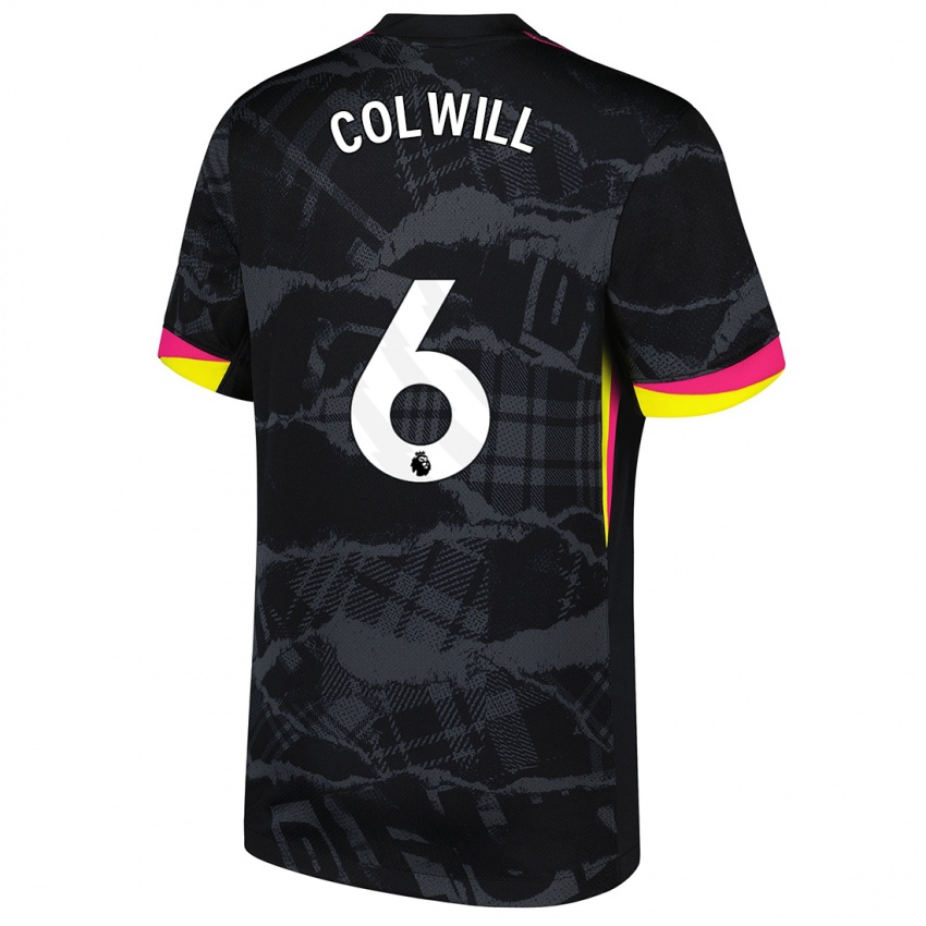 Hombre Camiseta Levi Colwill #6 Negro Rosa Equipación Tercera 2024/25 La Camisa