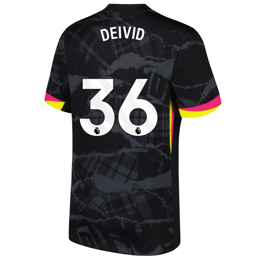 Hombre Camiseta Deivid Washington #36 Negro Rosa Equipación Tercera 2024/25 La Camisa