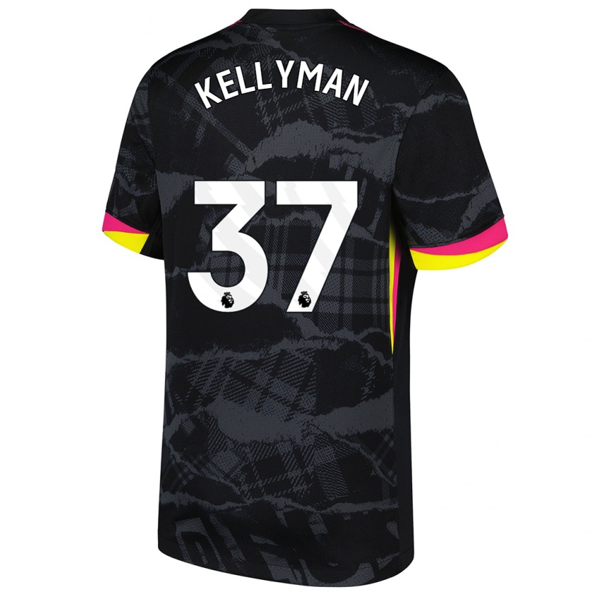 Hombre Camiseta Omari Kellyman #37 Negro Rosa Equipación Tercera 2024/25 La Camisa