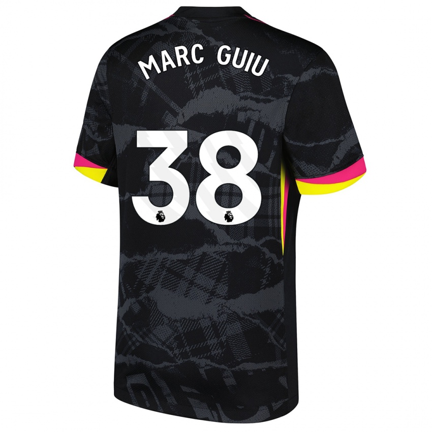 Hombre Camiseta Marc Guiu #38 Negro Rosa Equipación Tercera 2024/25 La Camisa