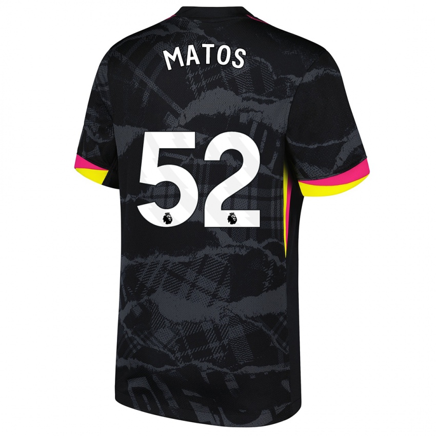 Hombre Camiseta Alex Matos #52 Negro Rosa Equipación Tercera 2024/25 La Camisa