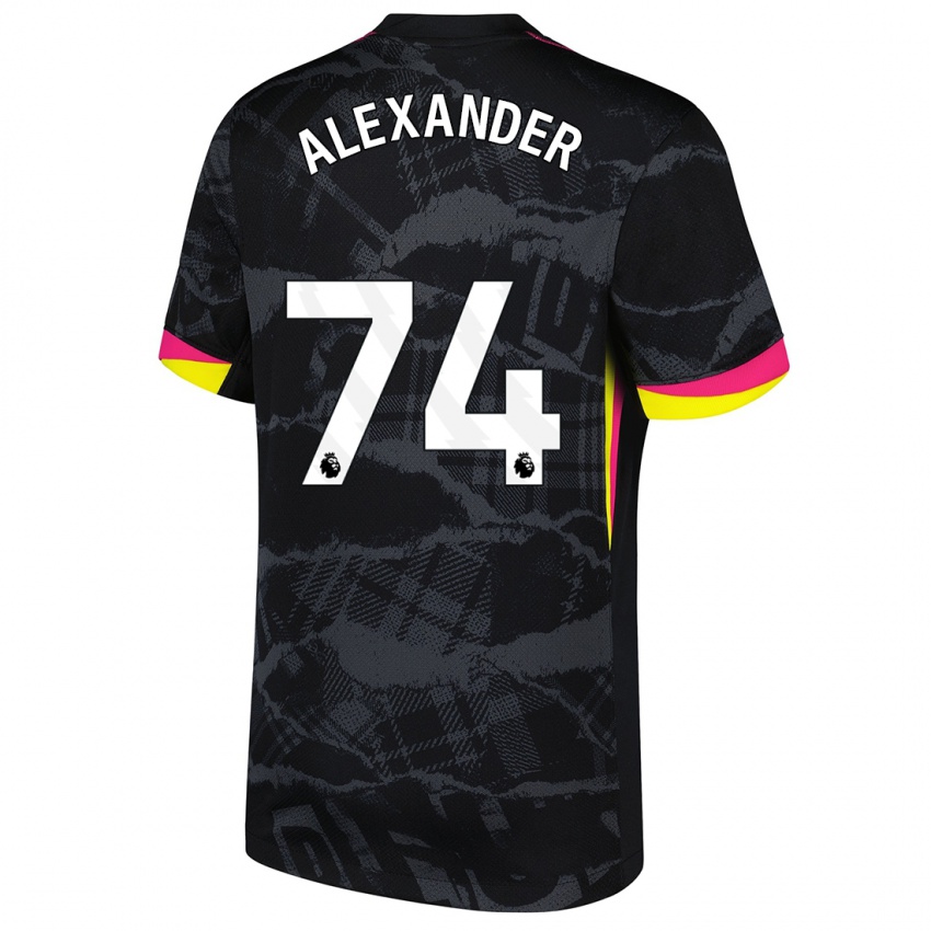 Hombre Camiseta Reiss-Alexander Russell-Denny #74 Negro Rosa Equipación Tercera 2024/25 La Camisa