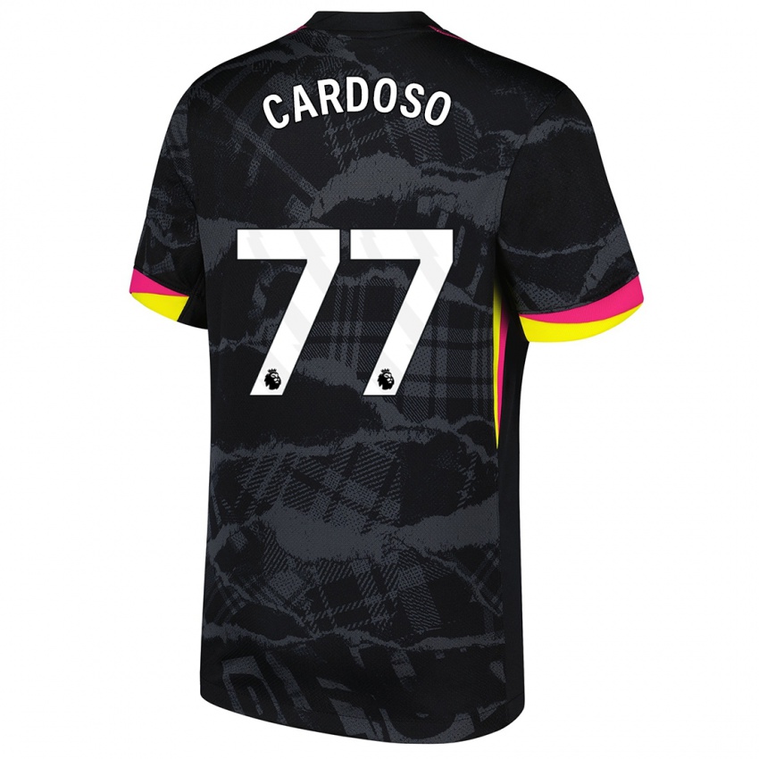 Hombre Camiseta Leo Cardoso #77 Negro Rosa Equipación Tercera 2024/25 La Camisa