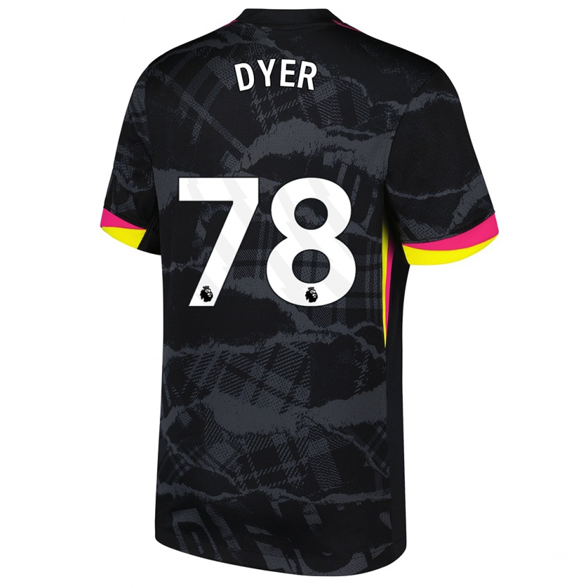 Hombre Camiseta Kiano Dyer #78 Negro Rosa Equipación Tercera 2024/25 La Camisa