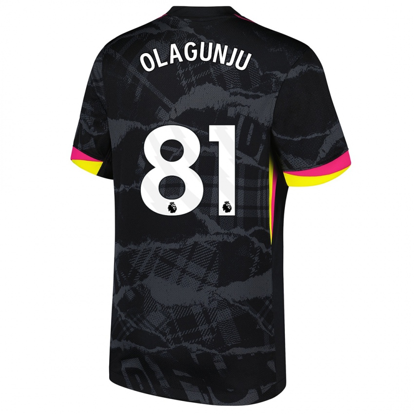 Hombre Camiseta Saheed Olagunju #81 Negro Rosa Equipación Tercera 2024/25 La Camisa