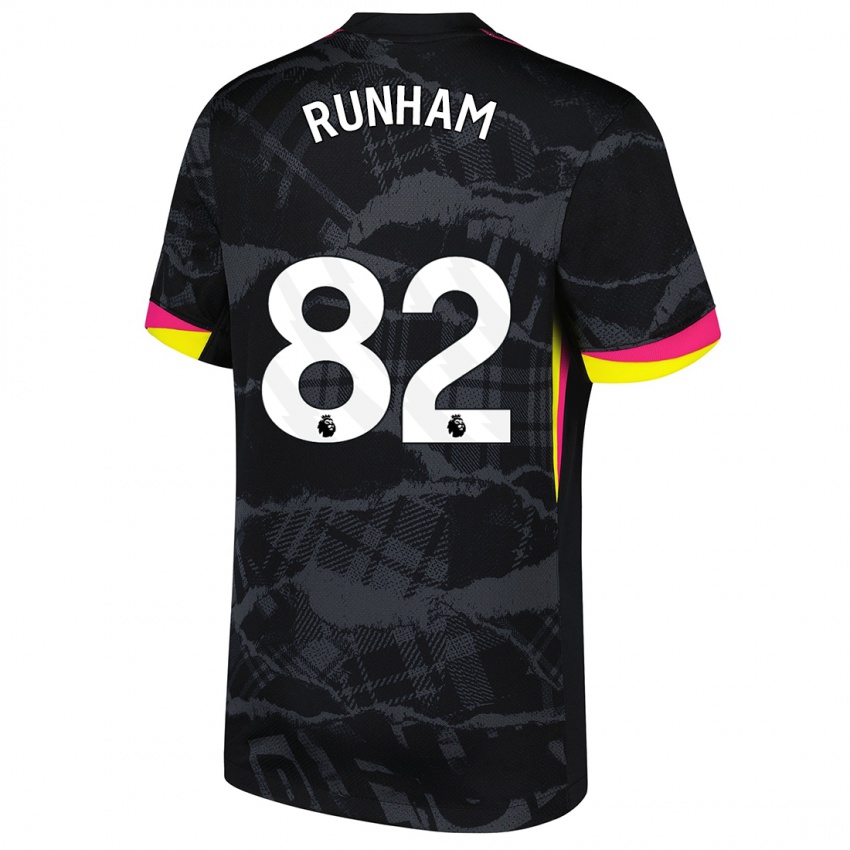 Hombre Camiseta Frankie Runham #82 Negro Rosa Equipación Tercera 2024/25 La Camisa