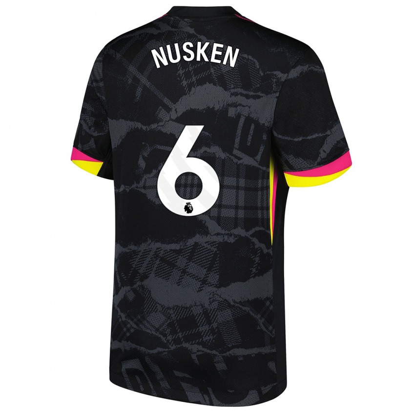 Hombre Camiseta Sjoeke Nüsken #6 Negro Rosa Equipación Tercera 2024/25 La Camisa