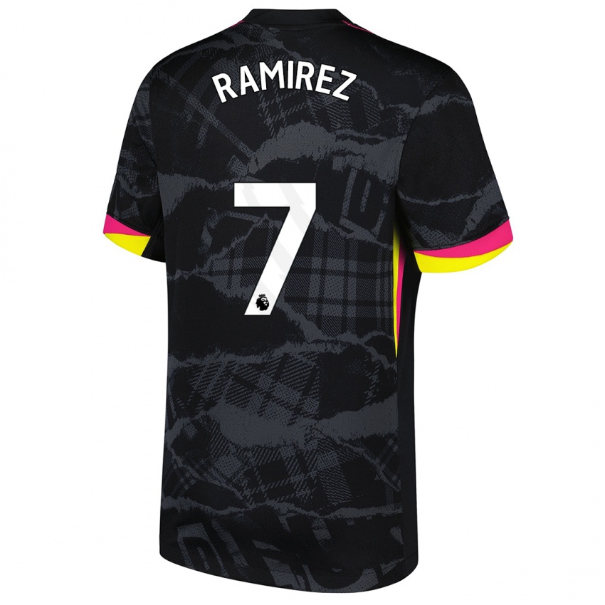 Hombre Camiseta Mayra Ramírez #7 Negro Rosa Equipación Tercera 2024/25 La Camisa