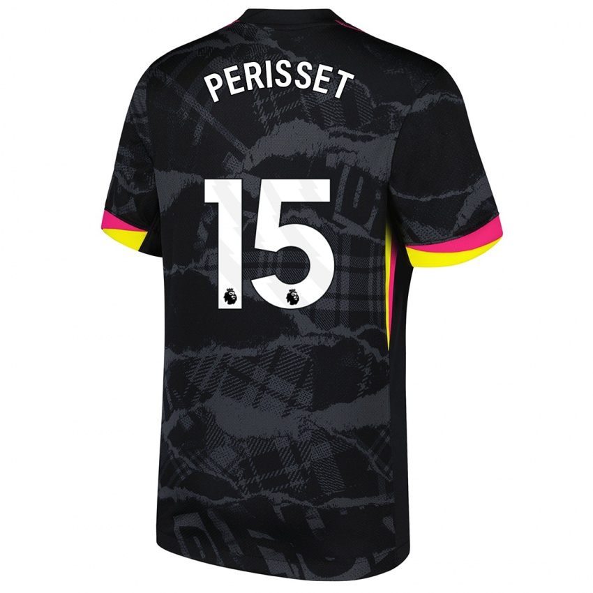 Hombre Camiseta Ève Périsset #15 Negro Rosa Equipación Tercera 2024/25 La Camisa