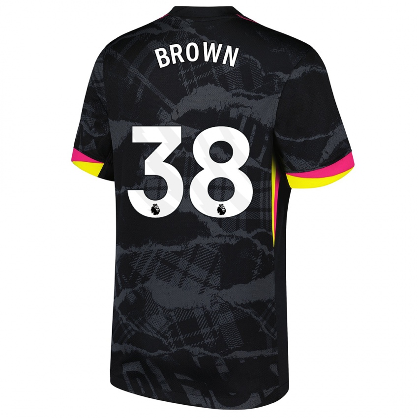 Hombre Camiseta Cerys Brown #38 Negro Rosa Equipación Tercera 2024/25 La Camisa