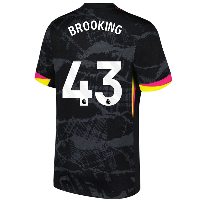 Hombre Camiseta Josh Brooking #43 Negro Rosa Equipación Tercera 2024/25 La Camisa