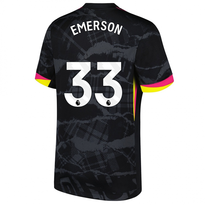 Hombre Camiseta Emerson #33 Negro Rosa Equipación Tercera 2024/25 La Camisa