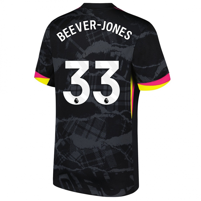 Hombre Camiseta Aggie Beever-Jones #33 Negro Rosa Equipación Tercera 2024/25 La Camisa