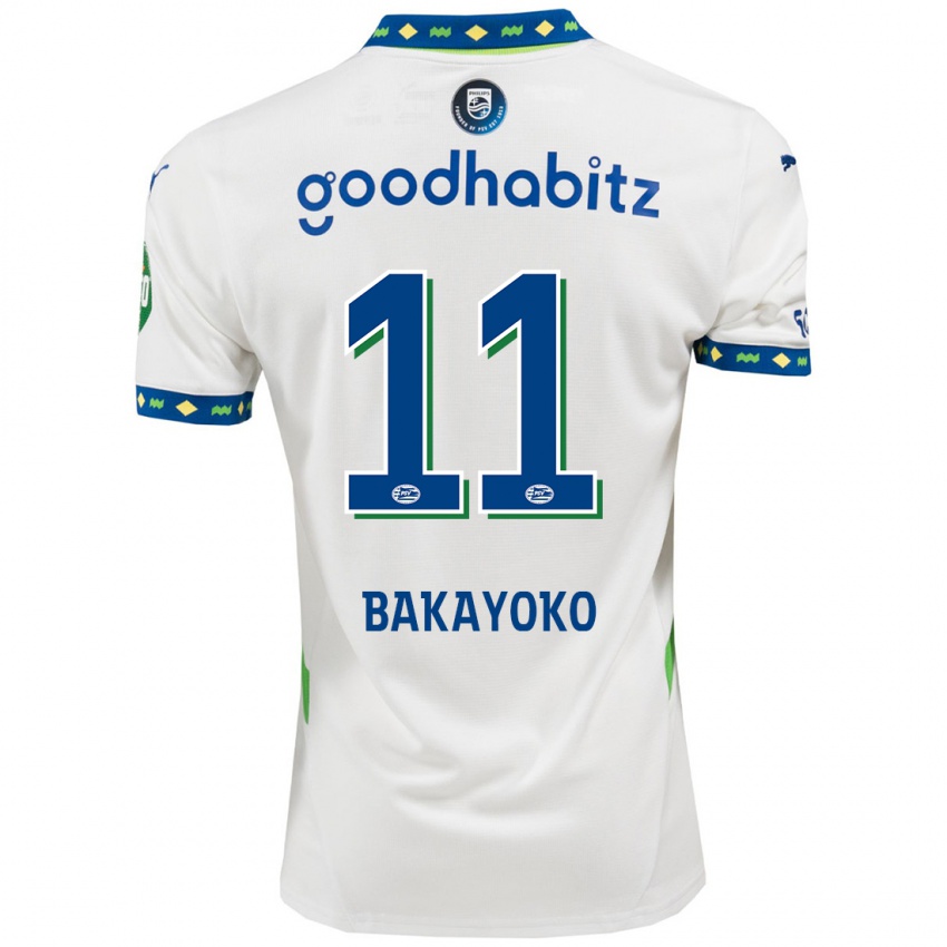 Hombre Camiseta Johan Bakayoko #11 Blanco Azul Oscuro Equipación Tercera 2024/25 La Camisa