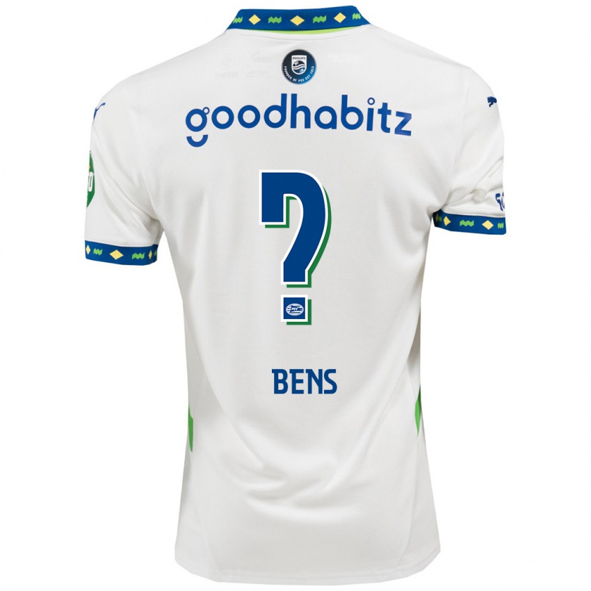 Hombre Camiseta Teun Bens #0 Blanco Azul Oscuro Equipación Tercera 2024/25 La Camisa