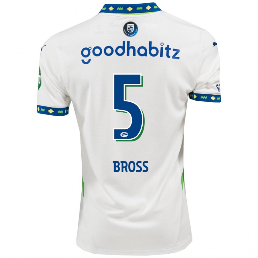 Hombre Camiseta Melanie Bross #5 Blanco Azul Oscuro Equipación Tercera 2024/25 La Camisa