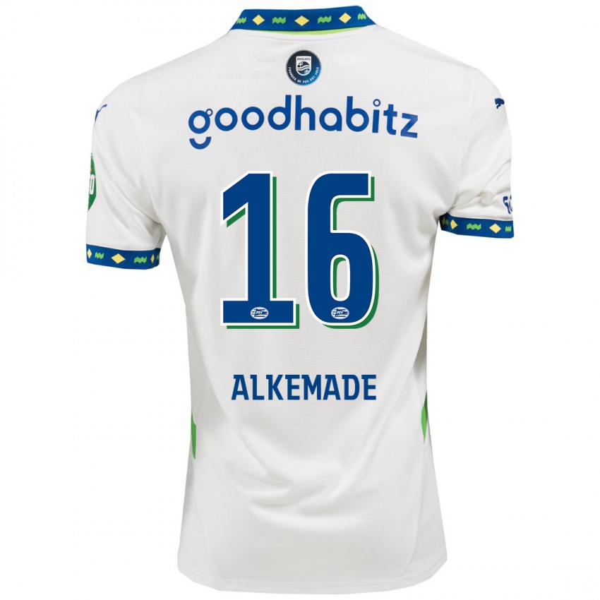 Hombre Camiseta Lisan Alkemade #16 Blanco Azul Oscuro Equipación Tercera 2024/25 La Camisa