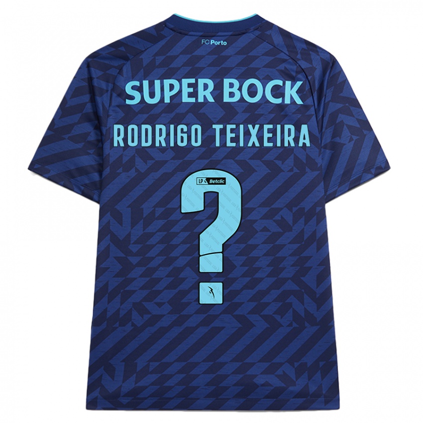 Hombre Camiseta Rodrigo Teixeira #0 Azul Marino Equipación Tercera 2024/25 La Camisa