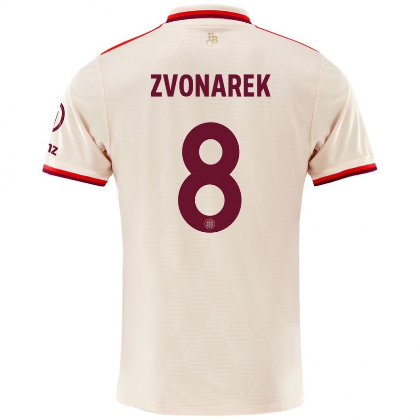 Hombre Camiseta Lovro Zvonarek #8 Lino Equipación Tercera 2024/25 La Camisa