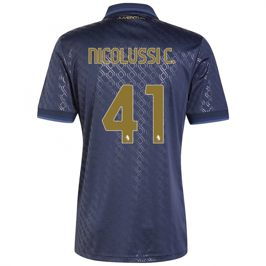 Hombre Camiseta Hans Nicolussi Caviglia #41 Azul Marino Equipación Tercera 2024/25 La Camisa