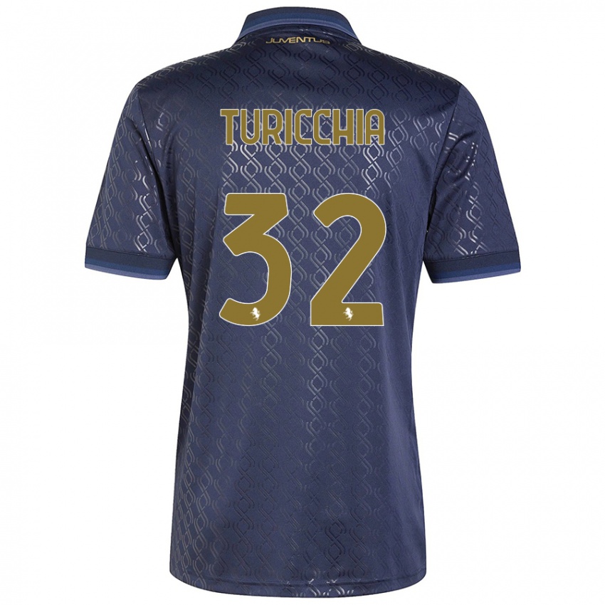 Hombre Camiseta Riccardo Turicchia #32 Azul Marino Equipación Tercera 2024/25 La Camisa