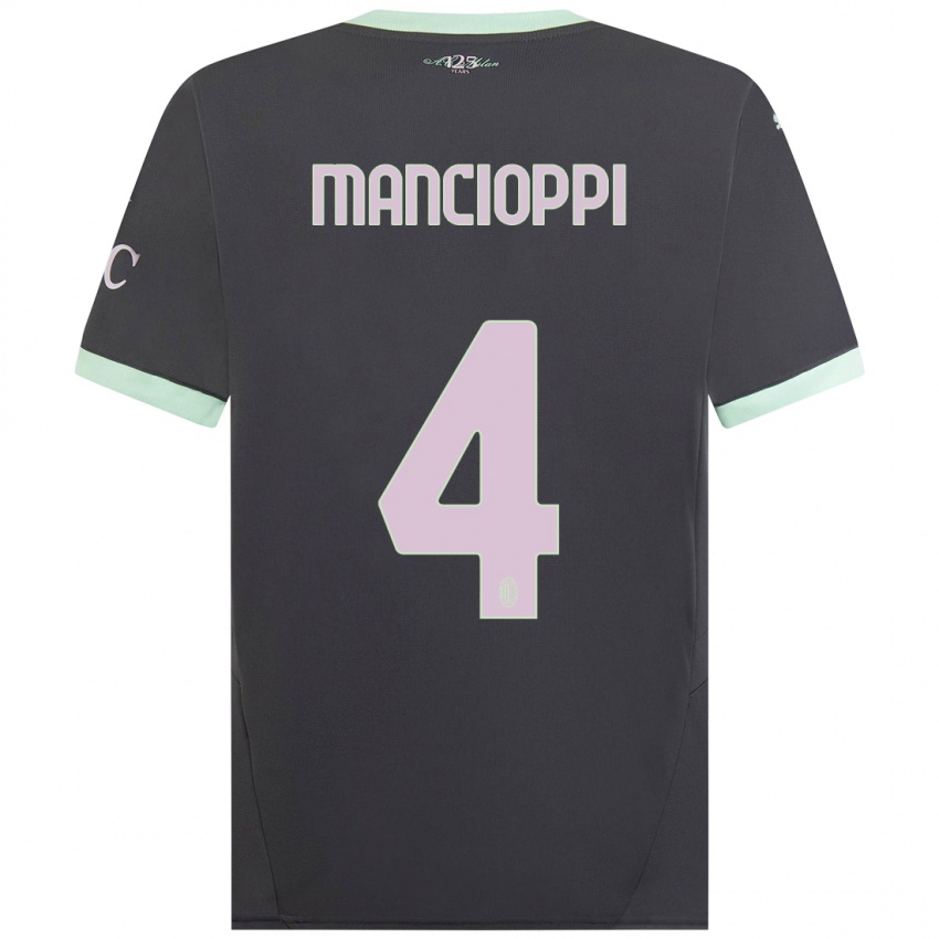 Hombre Camiseta Tommaso Mancioppi #4 Gris Equipación Tercera 2024/25 La Camisa