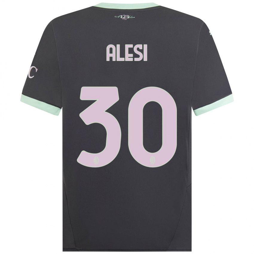 Hombre Camiseta Gabriele Alesi #30 Gris Equipación Tercera 2024/25 La Camisa