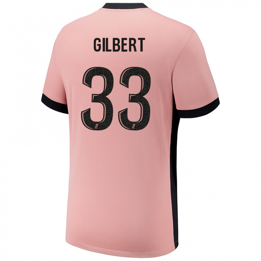 Hombre Camiseta Tara Elimbi Gilbert #33 Rosa Óxido Equipación Tercera 2024/25 La Camisa