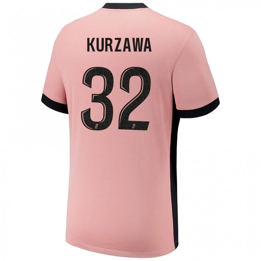 Hombre Camiseta Layvin Kurzawa #32 Rosa Óxido Equipación Tercera 2024/25 La Camisa