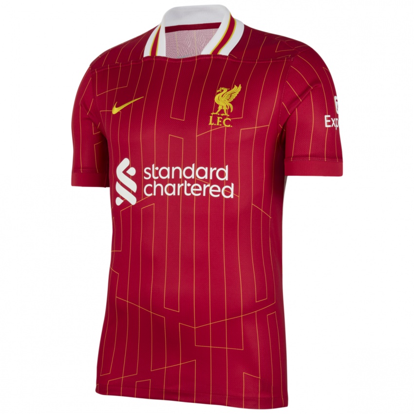 Mujer Camiseta Trent Alexander-Arnold #66 Rojo Amarillo Blanco 1ª Equipación 2024/25 La Camisa