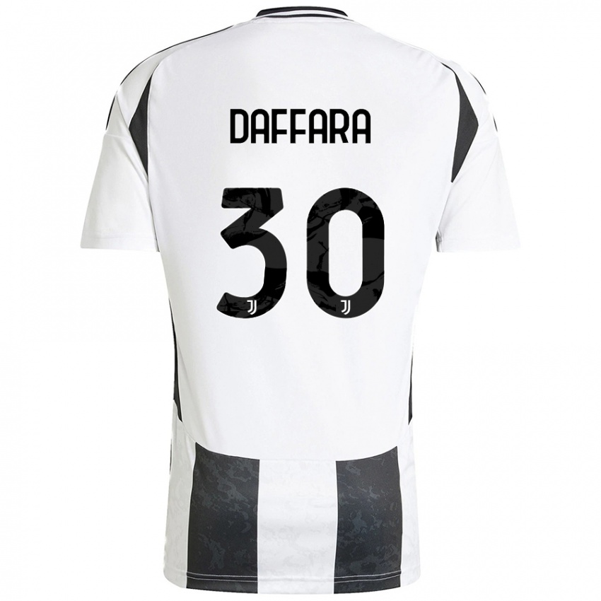 Mujer Camiseta Giovanni Daffara #30 Blanco Negro 1ª Equipación 2024/25 La Camisa