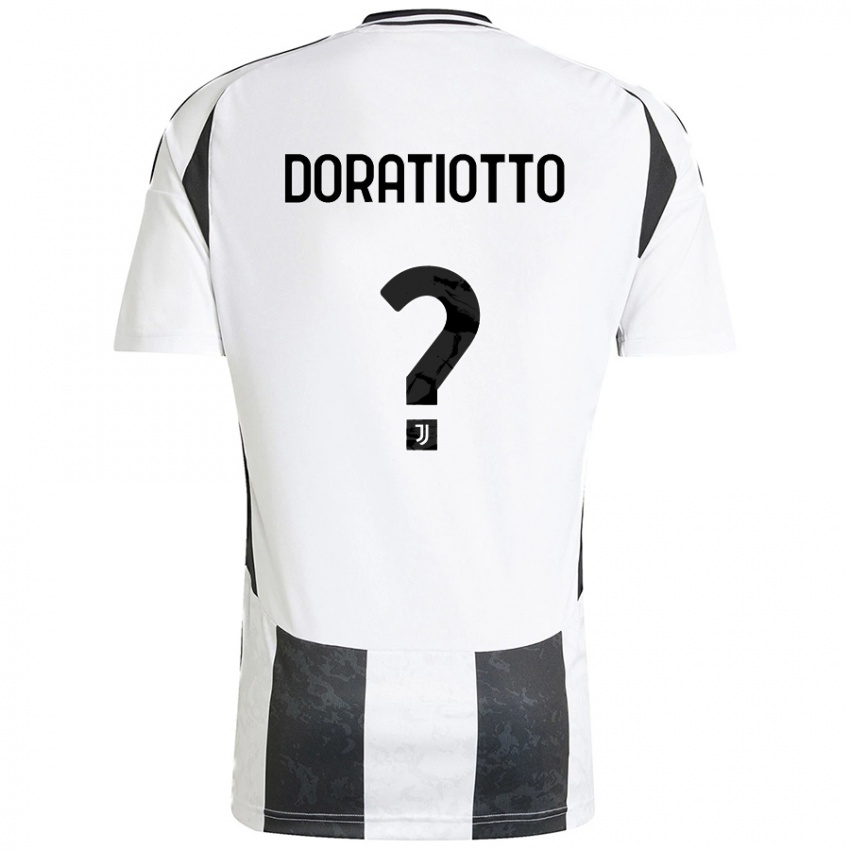 Mujer Camiseta Giulio Doratiotto #0 Blanco Negro 1ª Equipación 2024/25 La Camisa