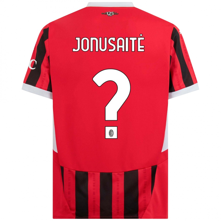 Mujer Camiseta Rimantė Jonušaitė #0 Rojo Negro 1ª Equipación 2024/25 La Camisa