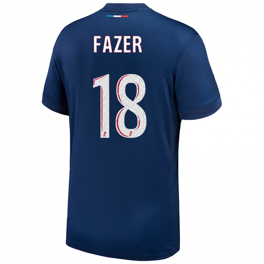 Mujer Camiseta Laurina Fazer #18 Azul Marino Blanco 1ª Equipación 2024/25 La Camisa