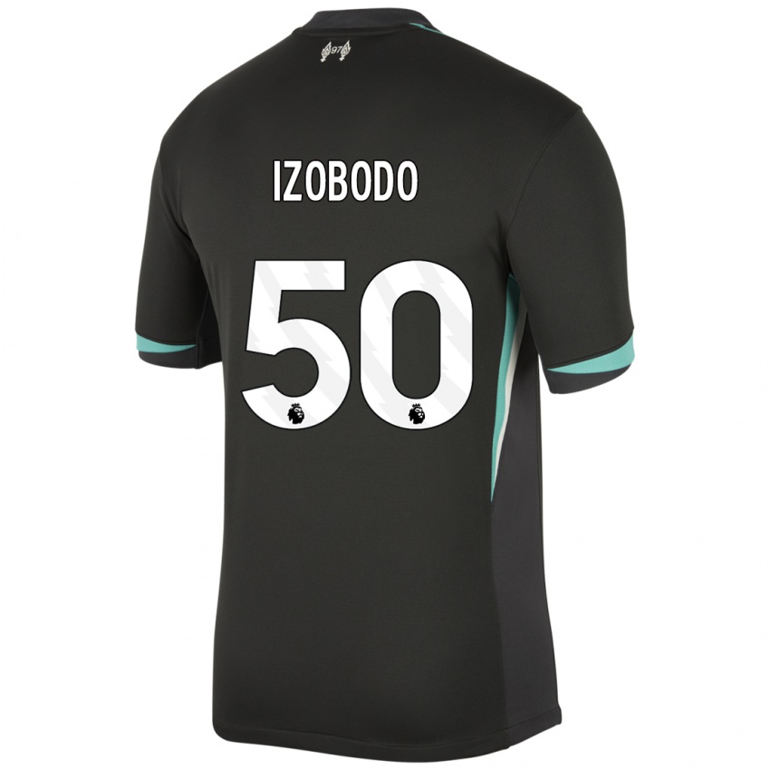 Mujer Camiseta Elijah Izobodo John #50 Negro Antracita Blanco 2ª Equipación 2024/25 La Camisa