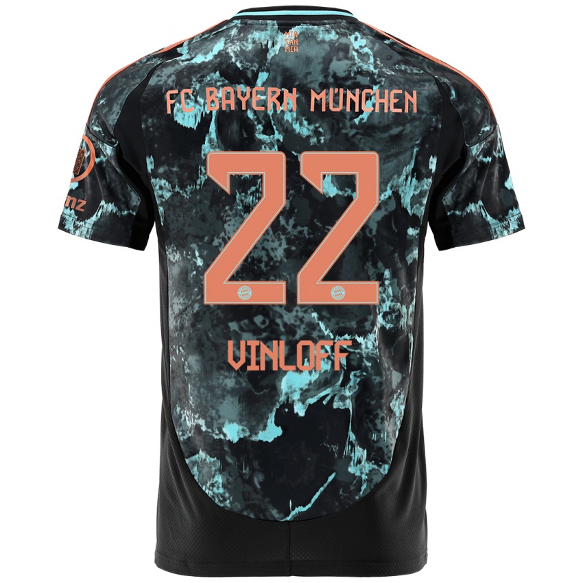 Mujer Camiseta Matteo Vinloff #22 Negro 2ª Equipación 2024/25 La Camisa