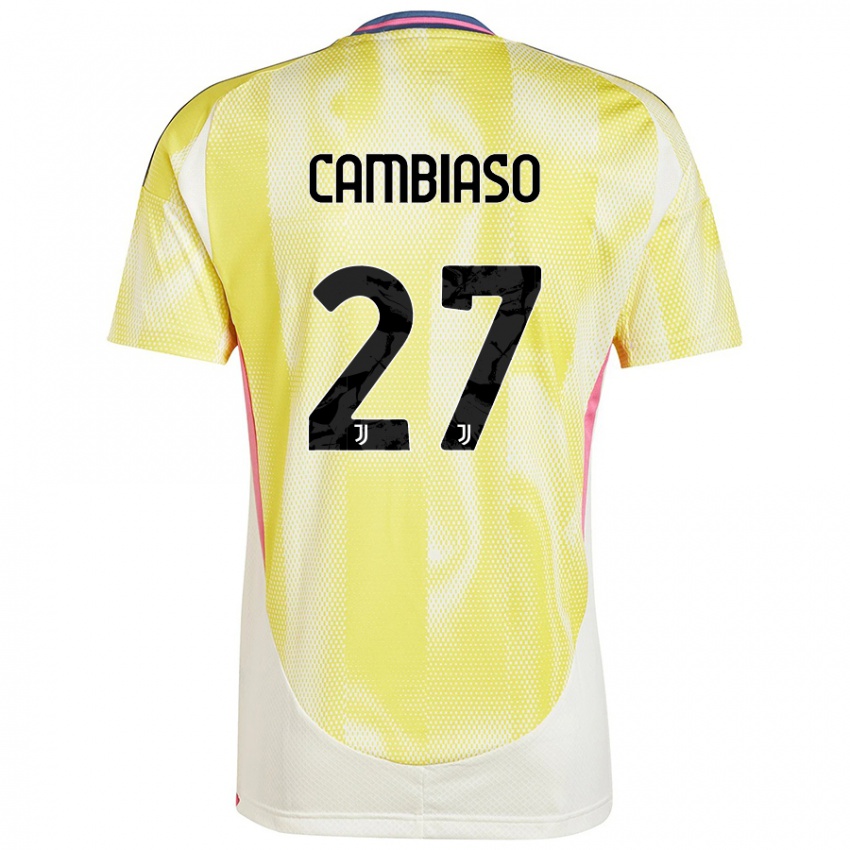 Mujer Camiseta Andrea Cambiaso #27 Amarillo Solar 2ª Equipación 2024/25 La Camisa