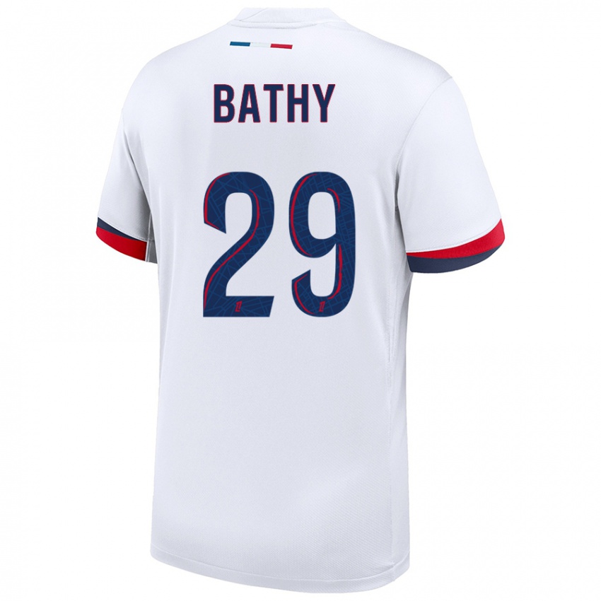 Mujer Camiseta Griedge Mbock Bathy #29 Blanco Azul Rojo 2ª Equipación 2024/25 La Camisa