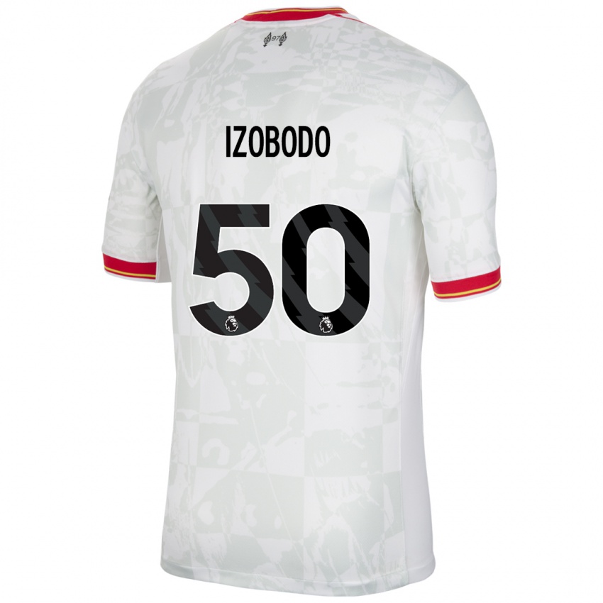 Mujer Camiseta Elijah Izobodo John #50 Blanco Rojo Negro Equipación Tercera 2024/25 La Camisa