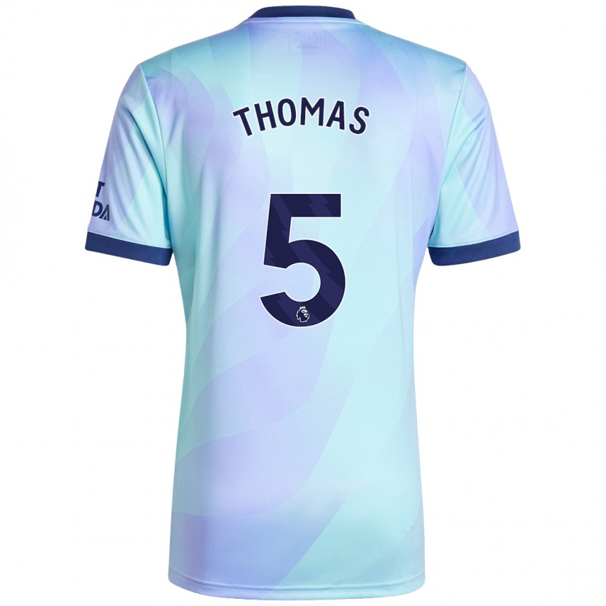 Mujer Camiseta Thomas Partey #5 Agua Equipación Tercera 2024/25 La Camisa