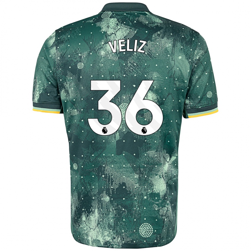 Mujer Camiseta Alejo Véliz #36 Verde Menta Equipación Tercera 2024/25 La Camisa