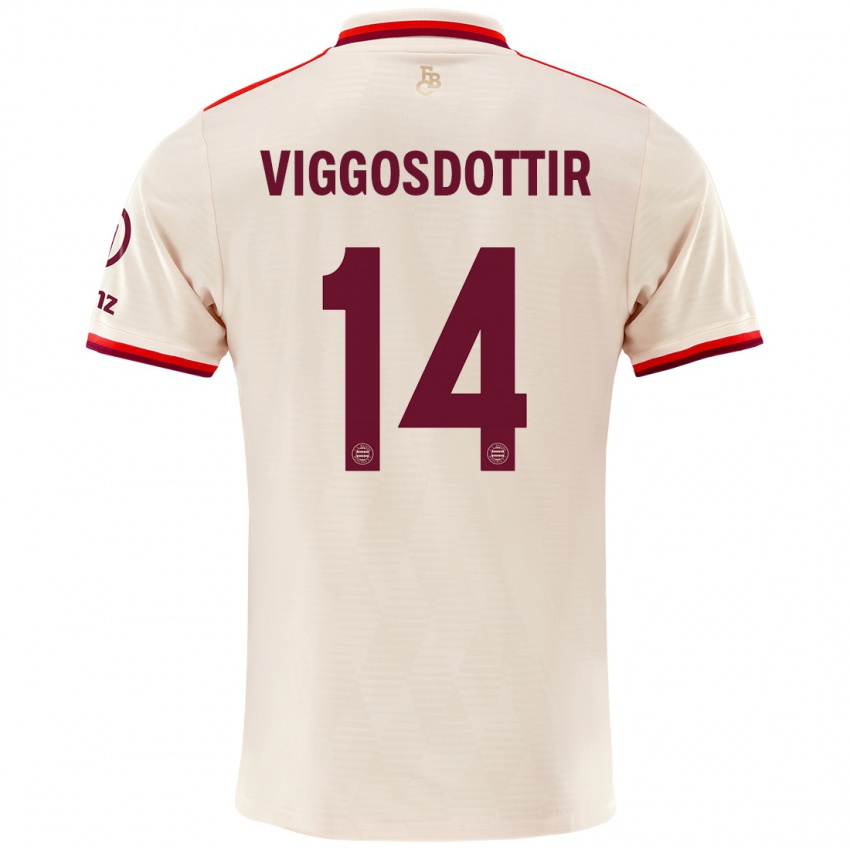 Mujer Camiseta Glodis Perla Viggosdottir #14 Lino Equipación Tercera 2024/25 La Camisa